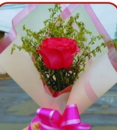 Sobre mini buquê rosa